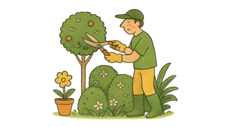 Tree and shrub care service illustration