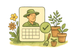 Calendar and profile update illustration